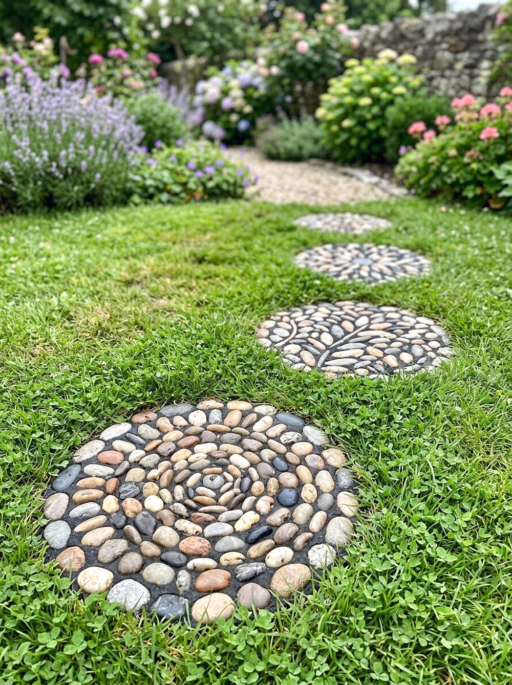 Pebble Mosaic Stepping Stones