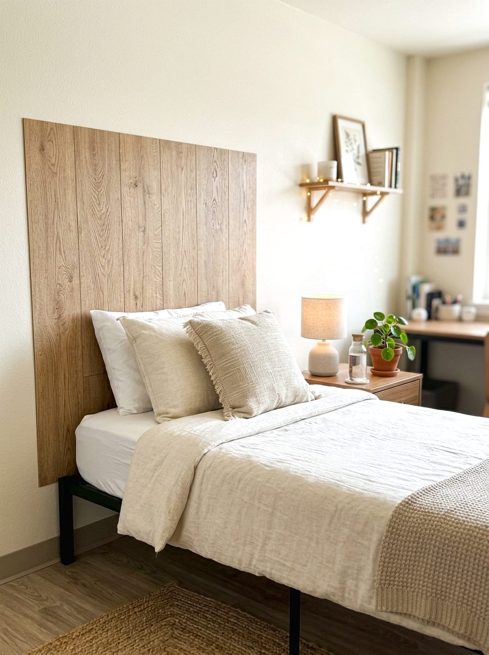 Peel-and-Stick Wood Look Headboard