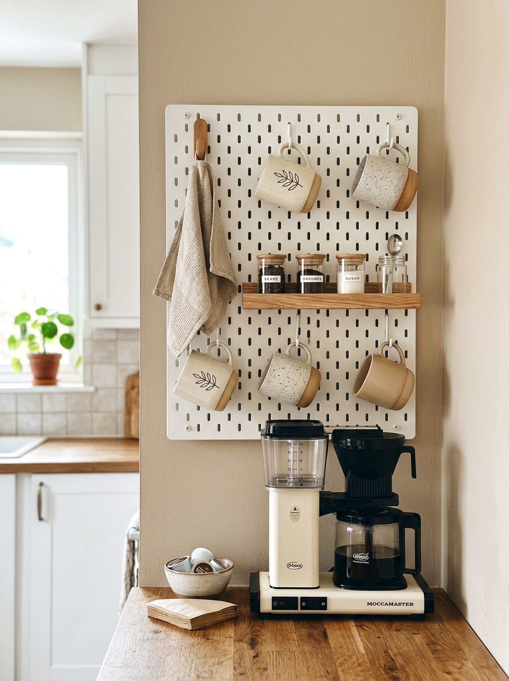 Pegboard Coffee Wall
