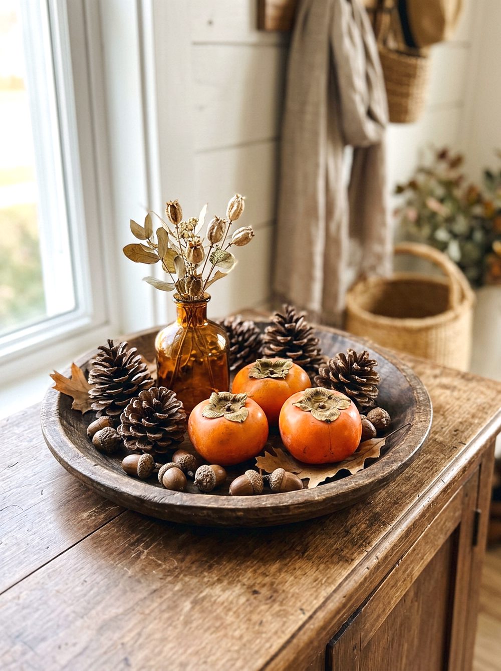 Persimmon and Pinecone Tray