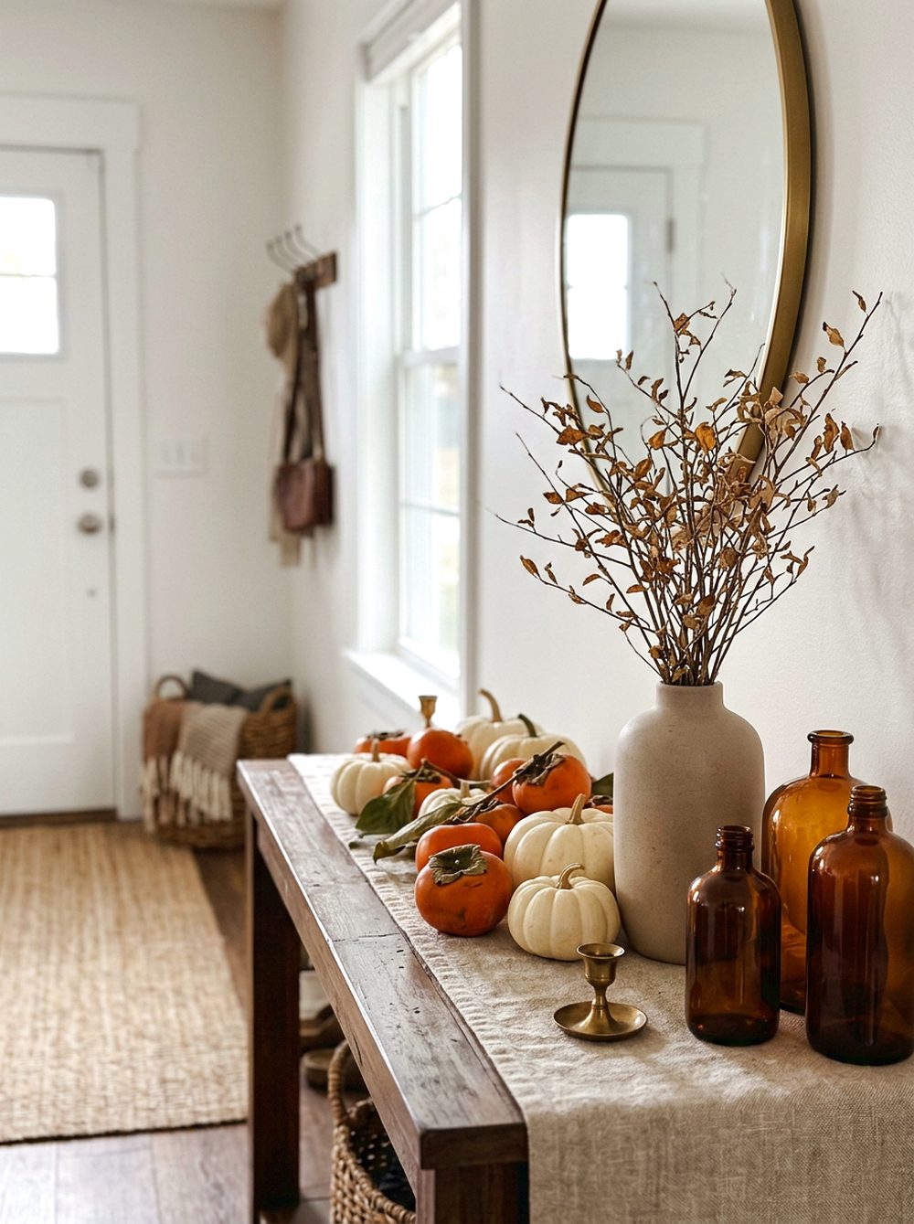 Persimmon and Pumpkin Console Display