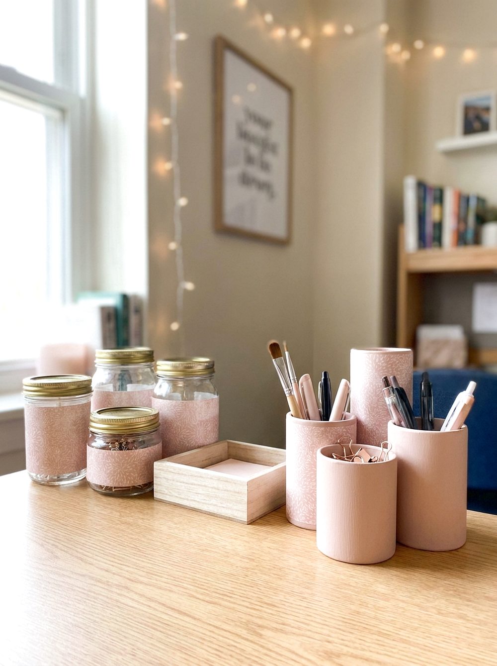 Pink Desk Organizer Set