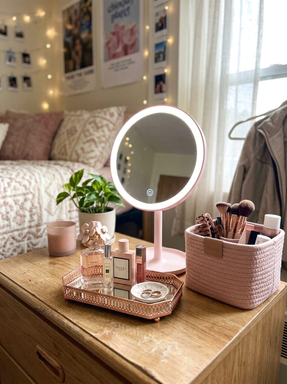 Pink LED Mirror Setup