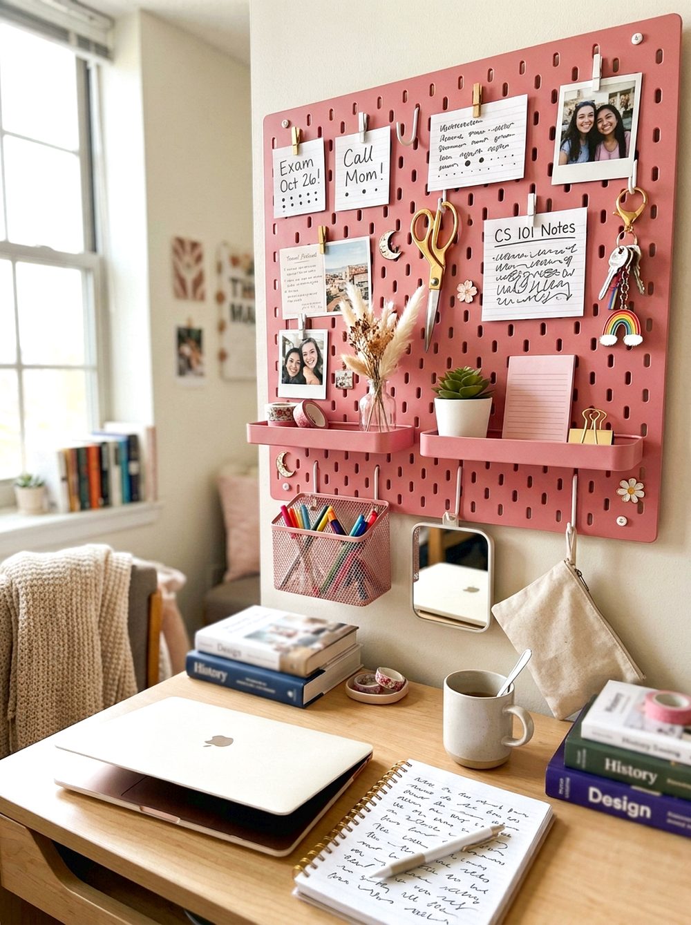 Pink Pegboard Wall