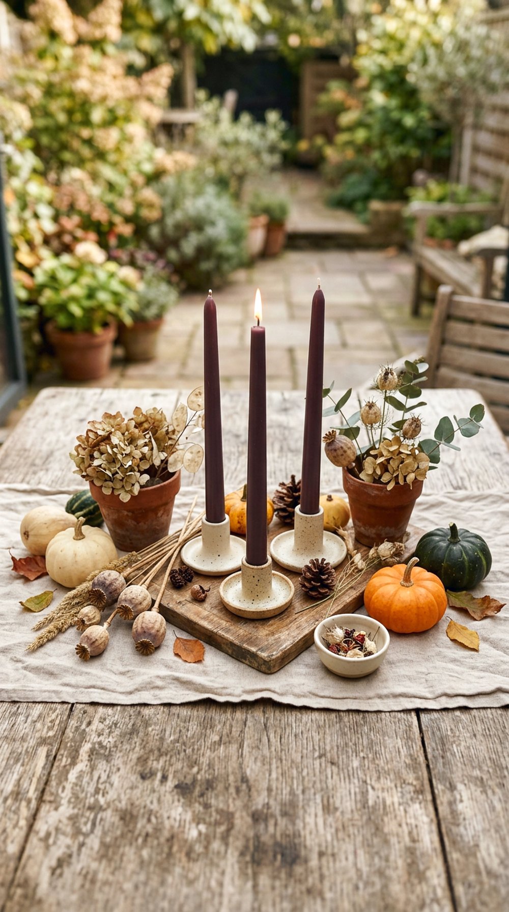 Plum Candle Garden Table