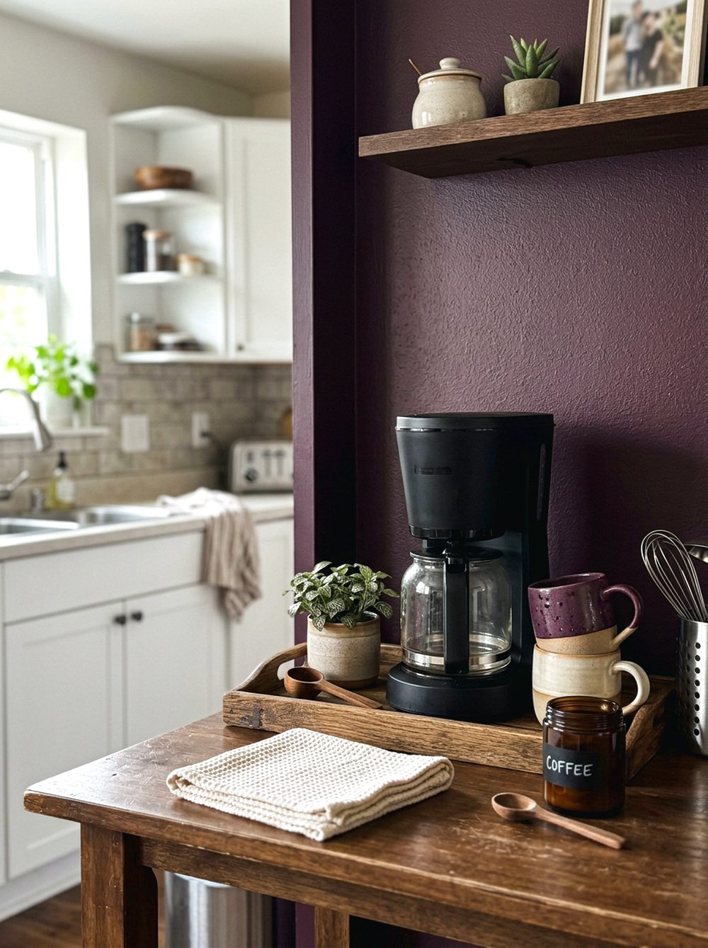 Plum Noir Coffee Station Nook