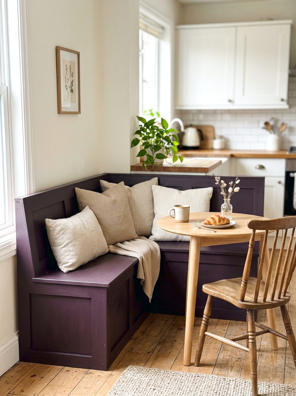 Plum Noir Dining Bench
