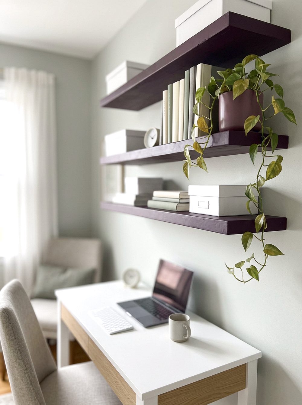 Plum Noir Floating Shelves
