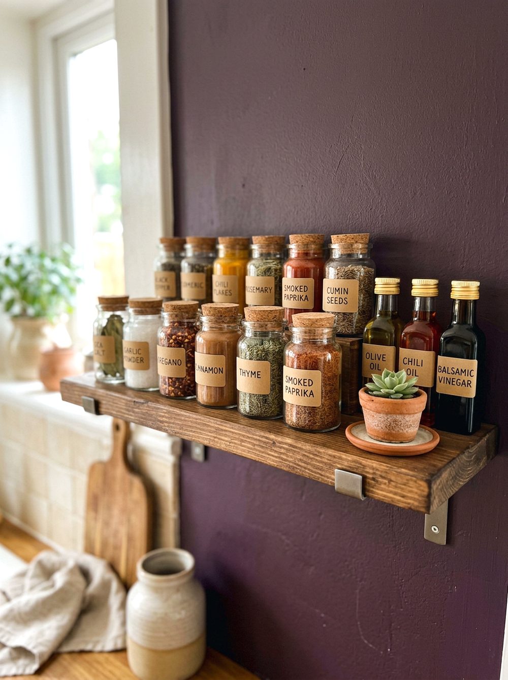 Plum Noir Floating Spice Shelf
