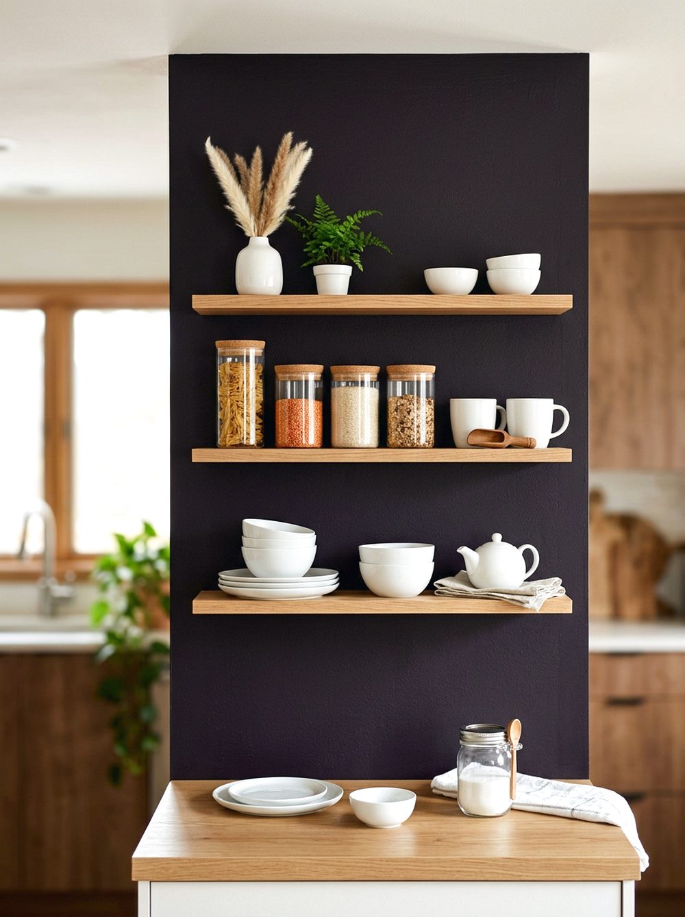 Plum Noir Open Shelf Back Panel