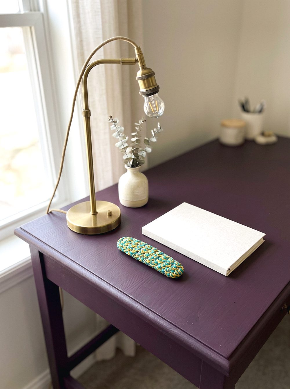 Plum Noir Painted Desk
