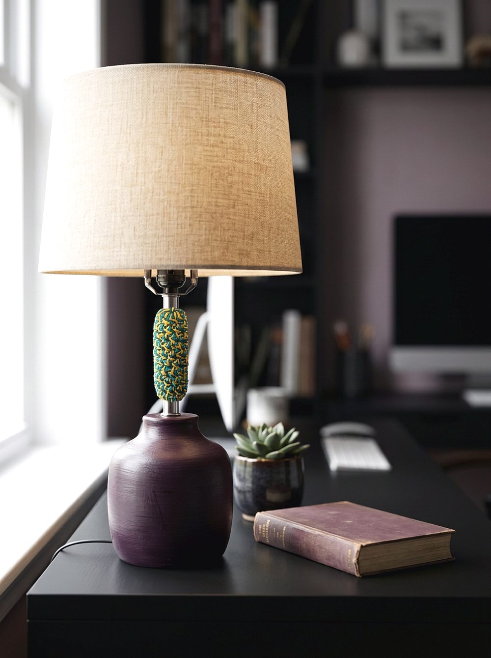 Plum Noir Table Lamp