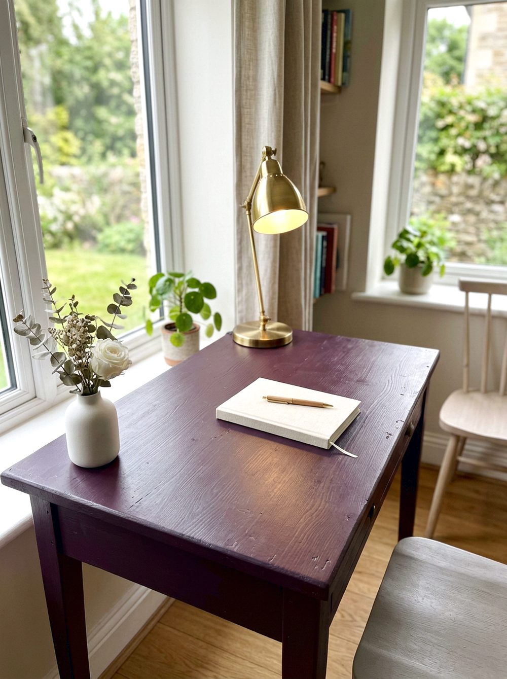 Plum Painted Writing Desk