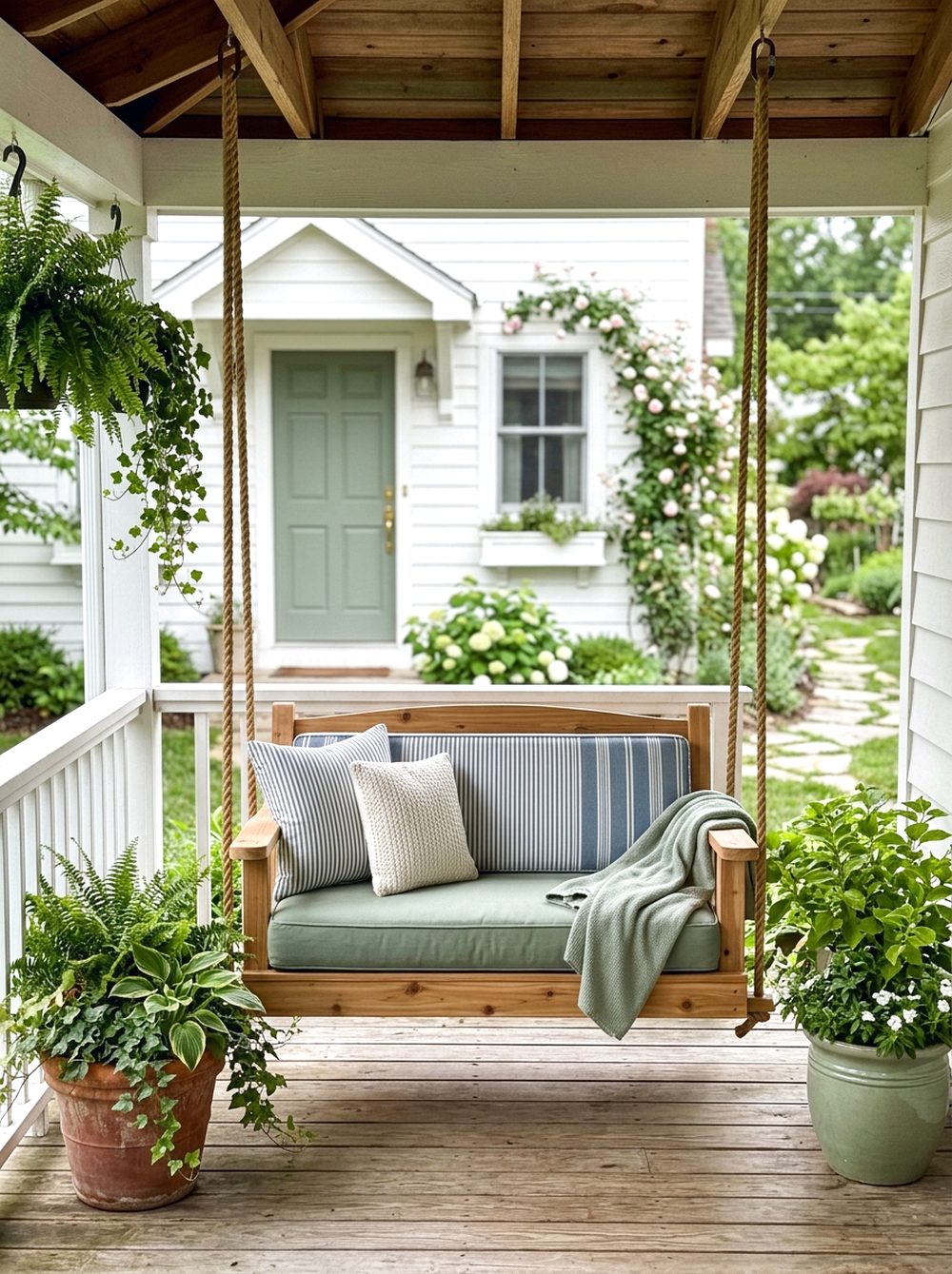 Porch Swing With Planters