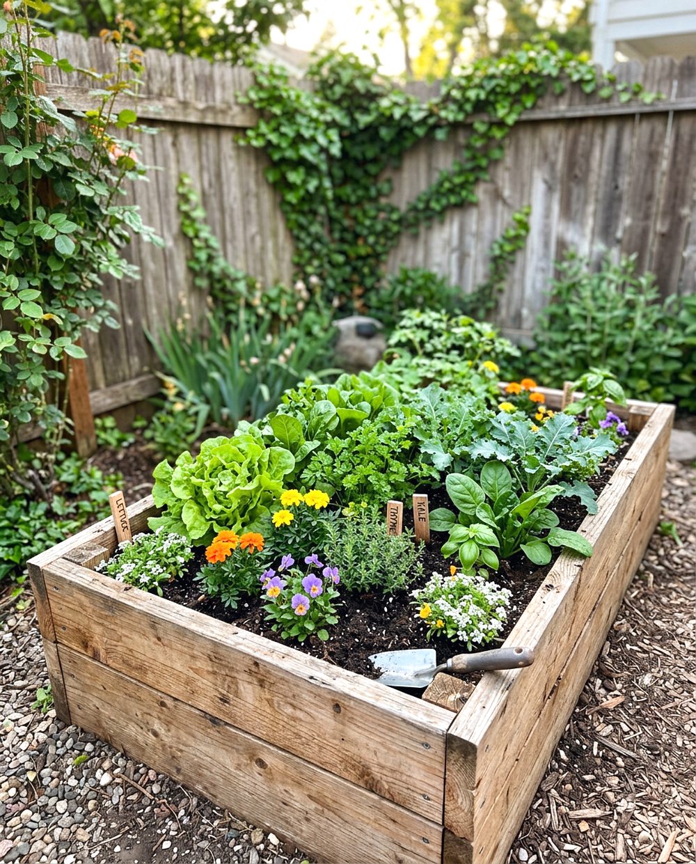 Raised Wooden Garden Bed