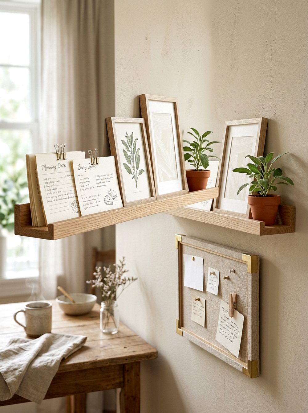 Recipe and Note Ledge Wall