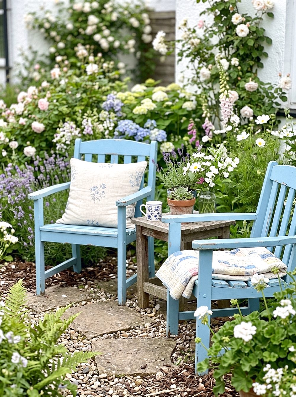 Recycled Chair Corner With Side Table