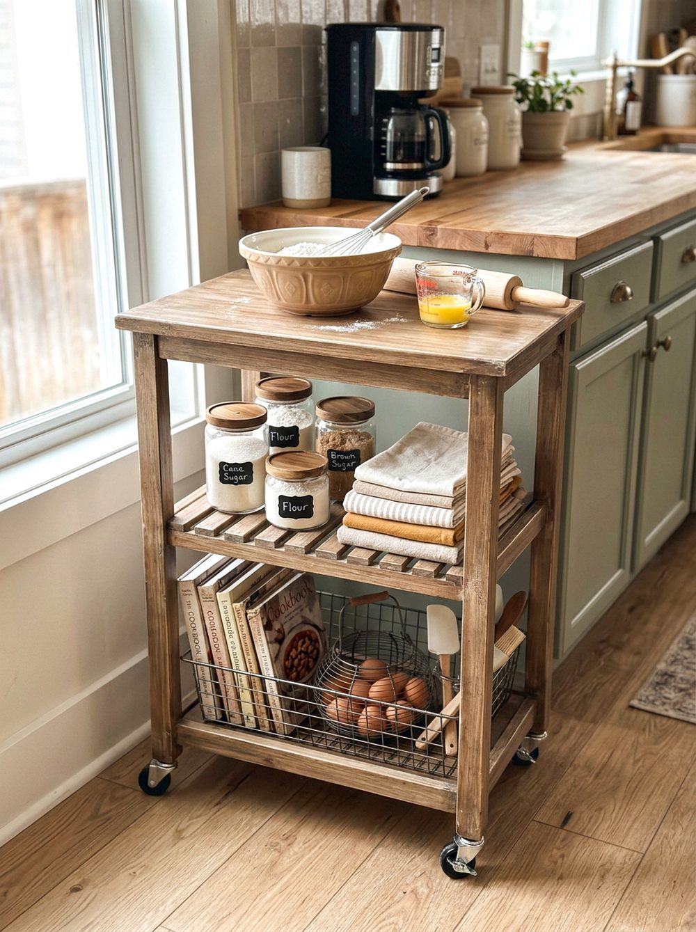 Rolling Cart Baking Station