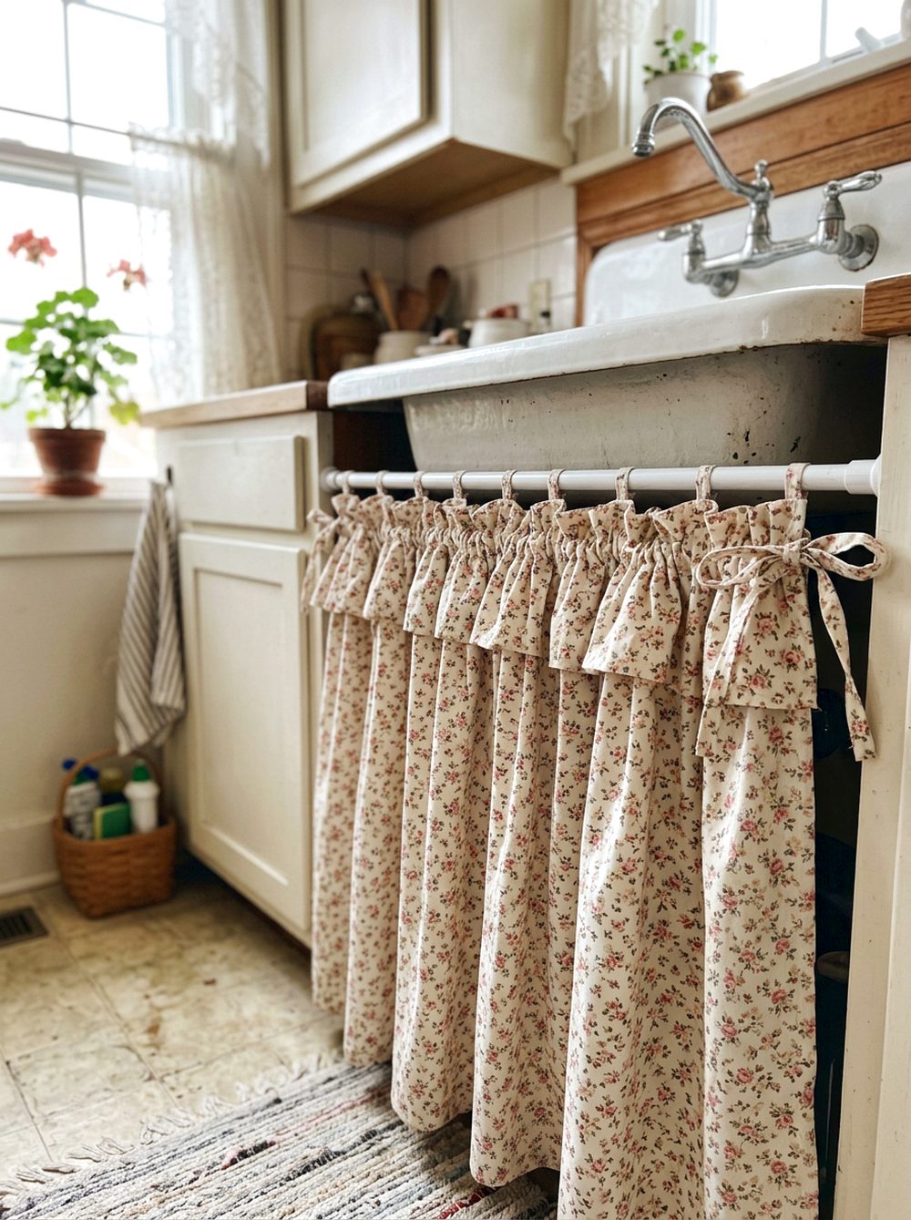 Ruffled Sink Skirt Cover