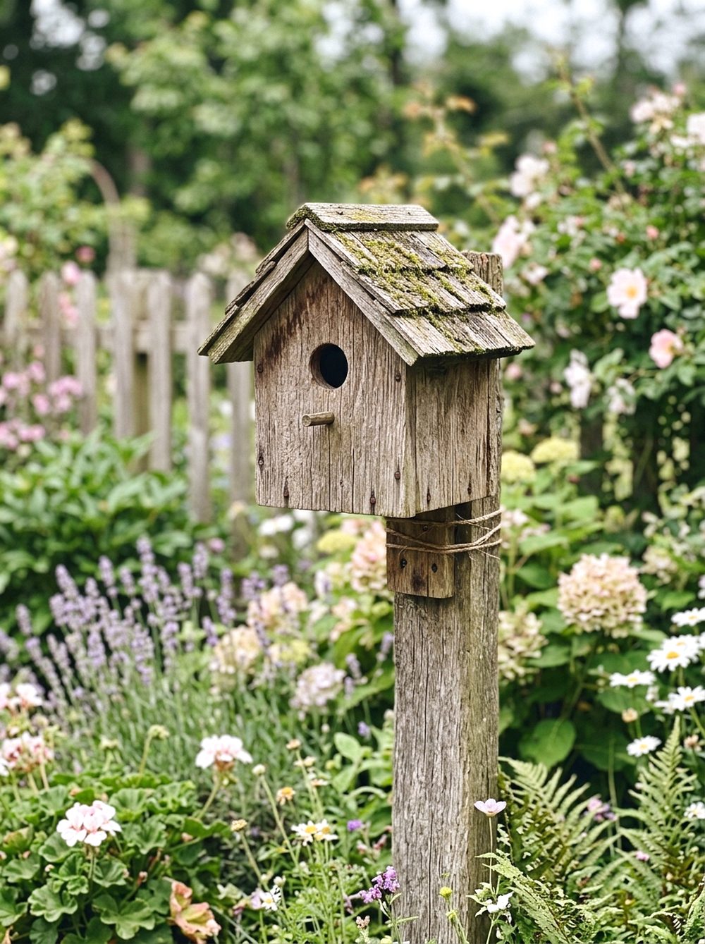 Rustic Birdhouse Garden Accent