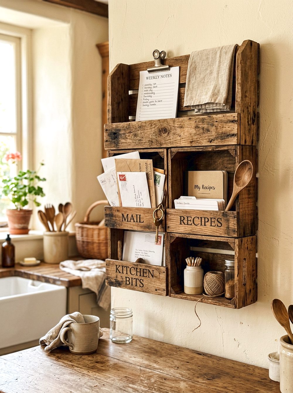 Rustic Crate Organizer Shelf