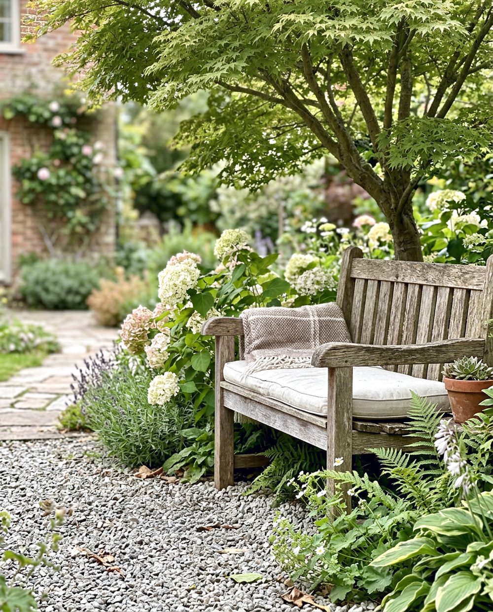 Rustic Garden Bench Nook