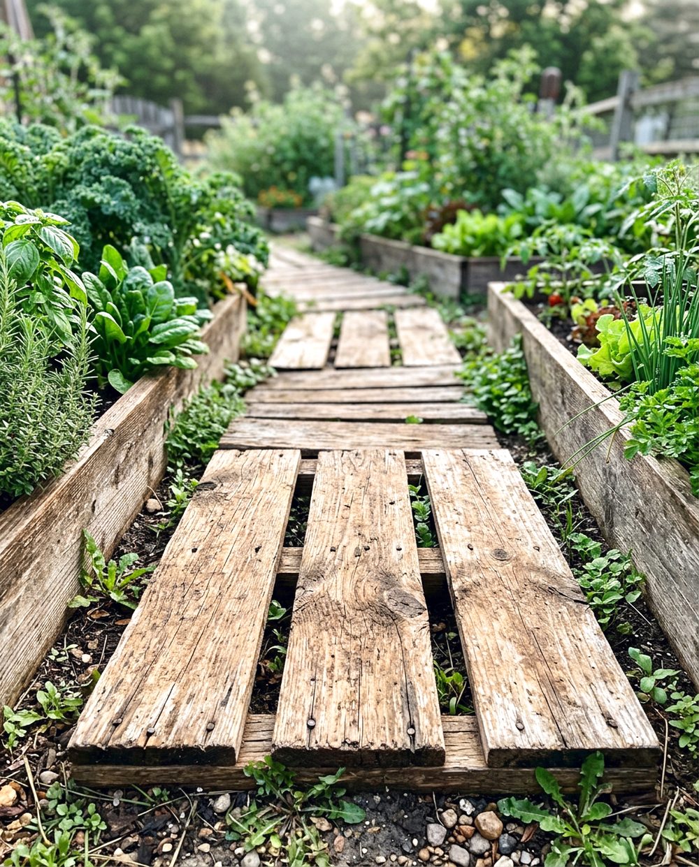 Rustic Pallet Board Path