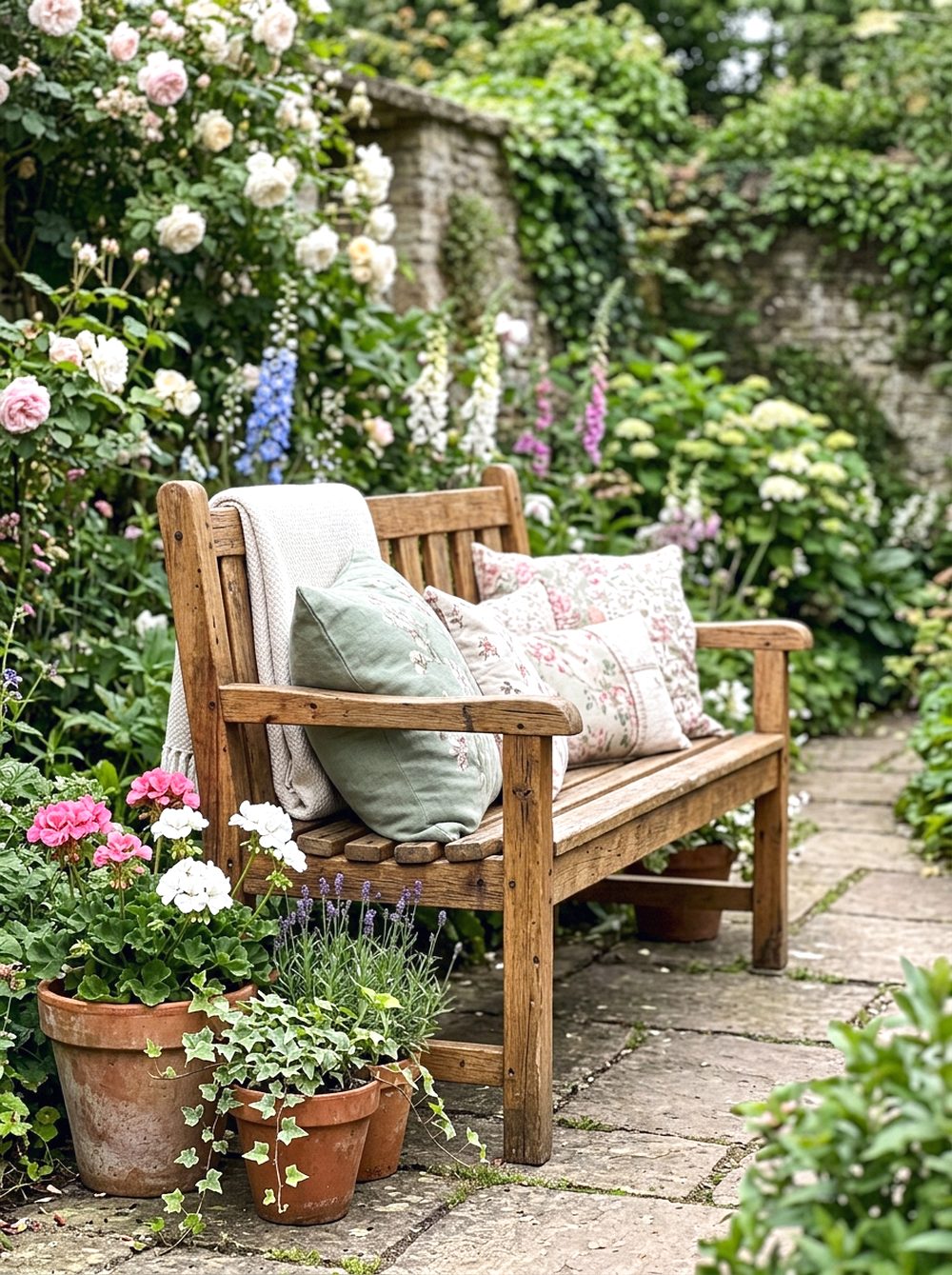 Rustic Wooden Garden Bench
