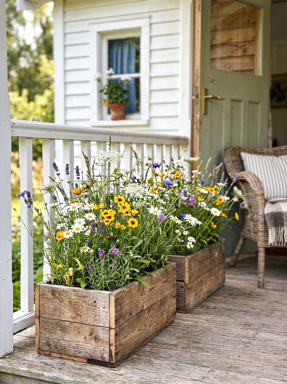 Rustic Wooden Wildflower Planters