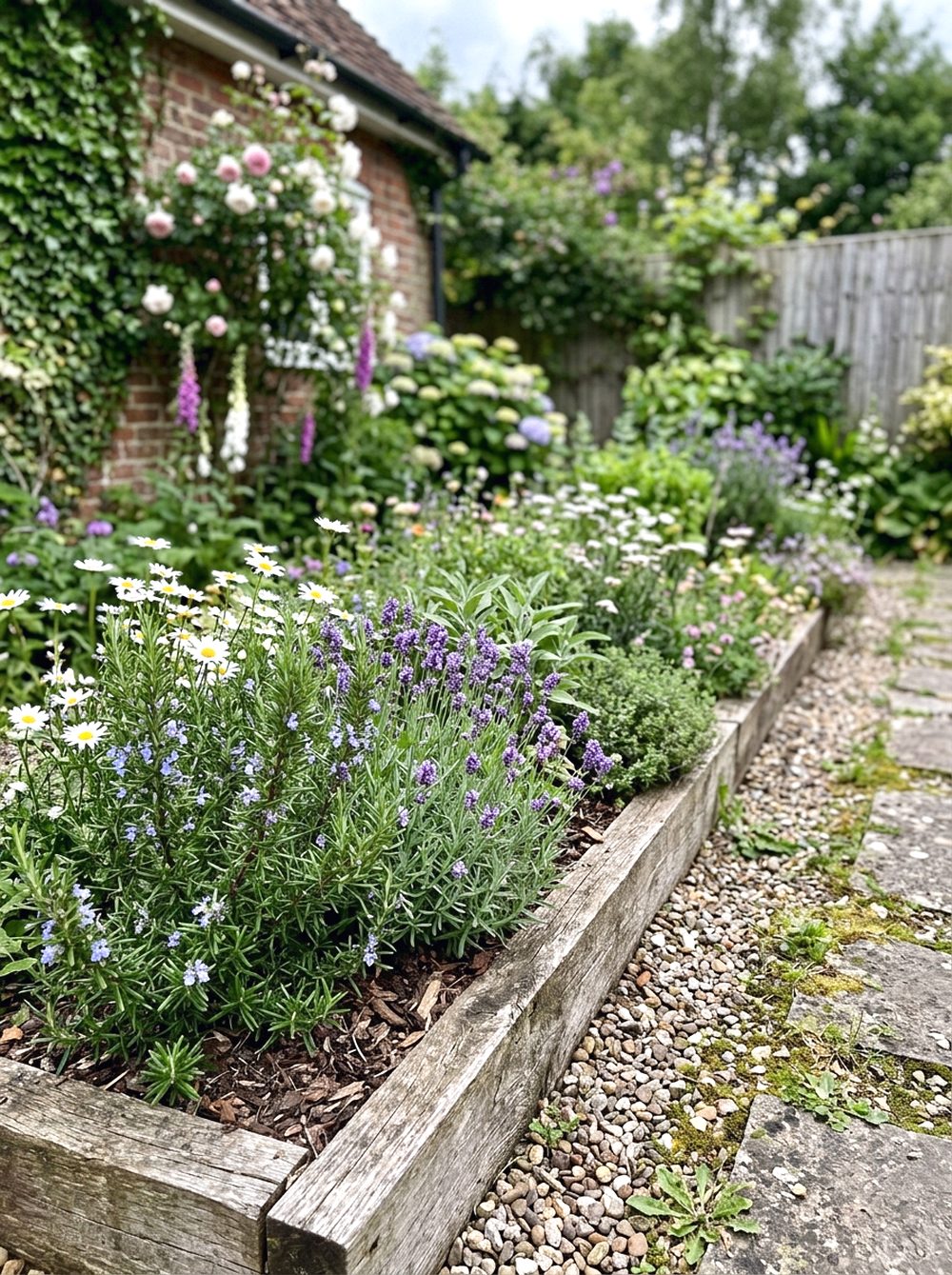 Simple Herb and Flower Mix Bed