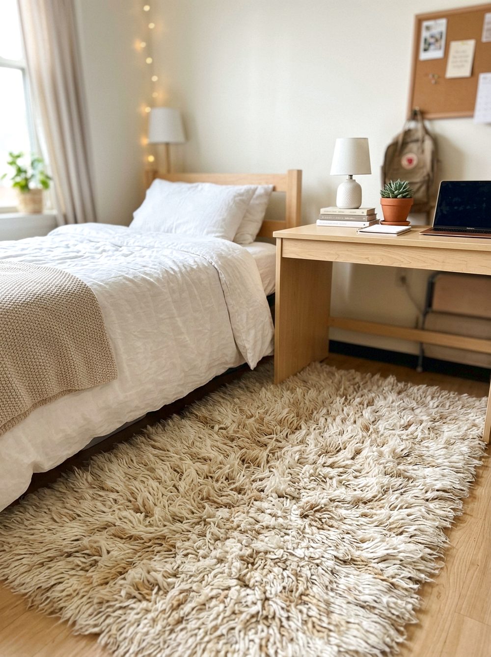 Soft Neutral Shag Rug