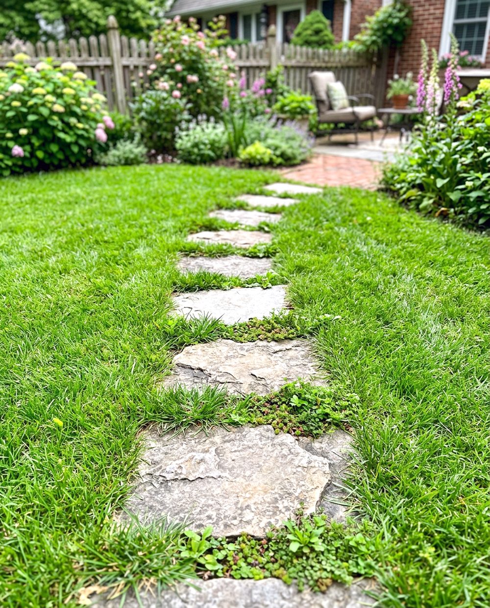 Stepping Stone Lawn Path