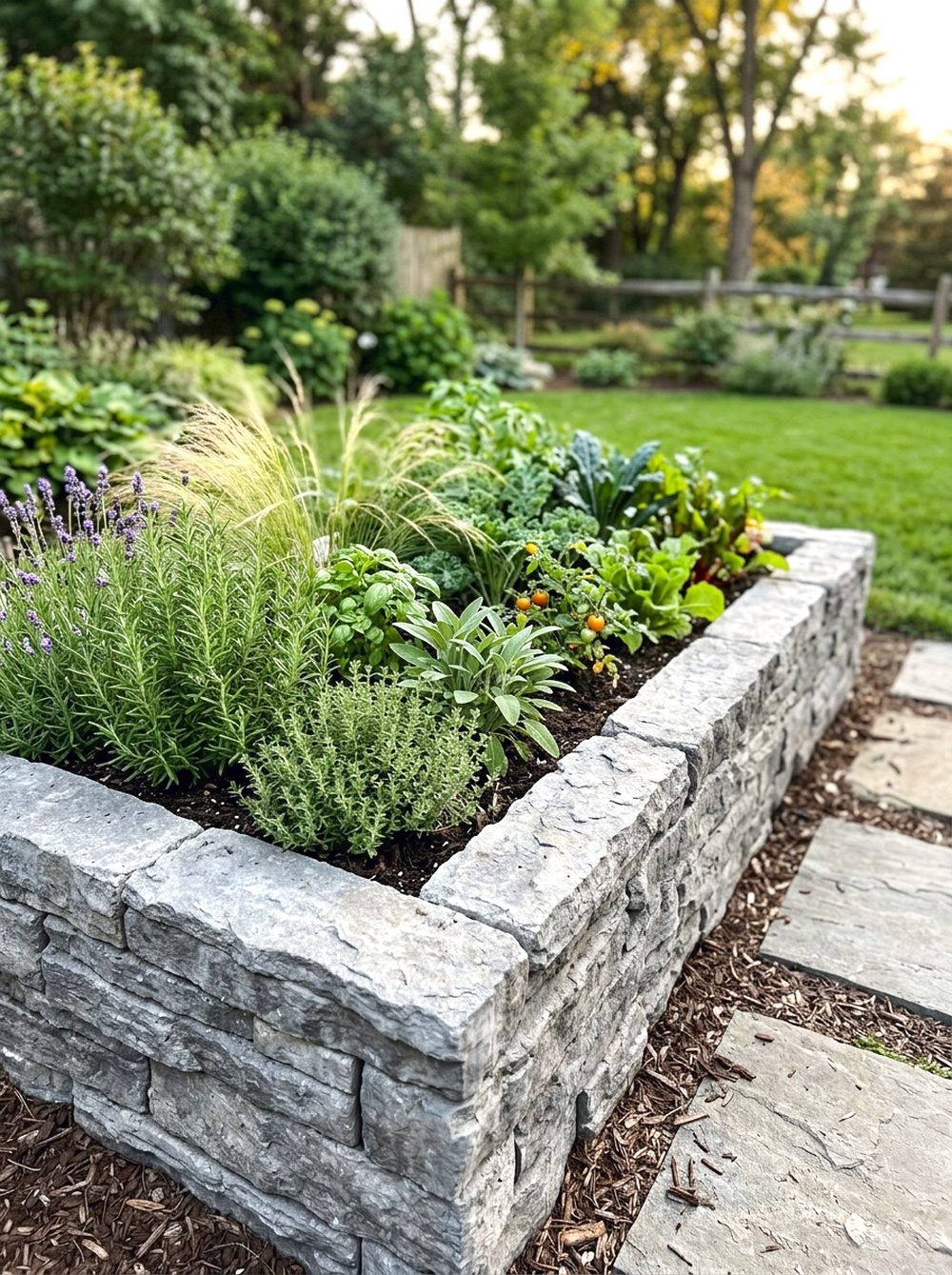 Stone-Look Raised Bed