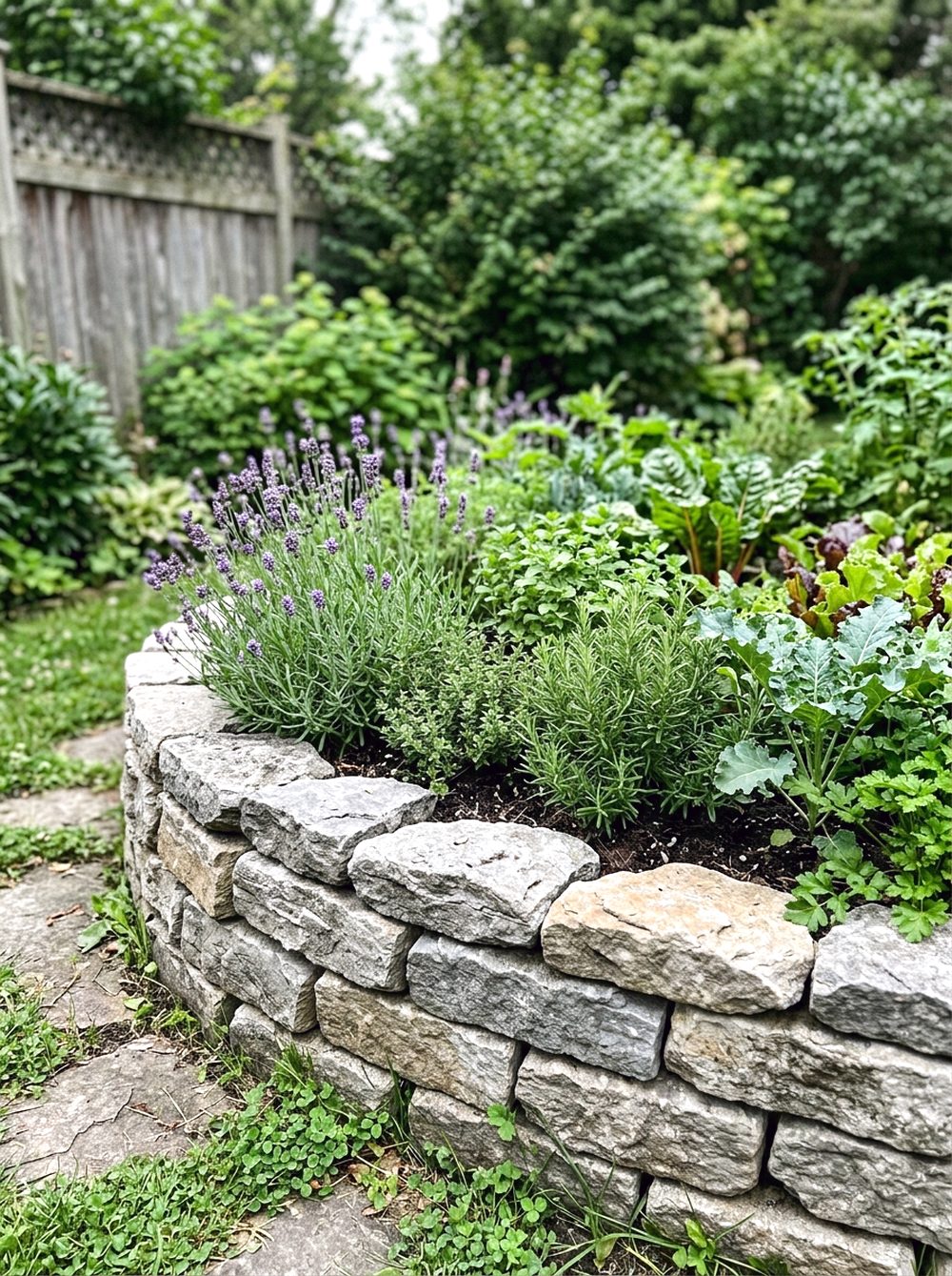Stone Raised Garden Bed