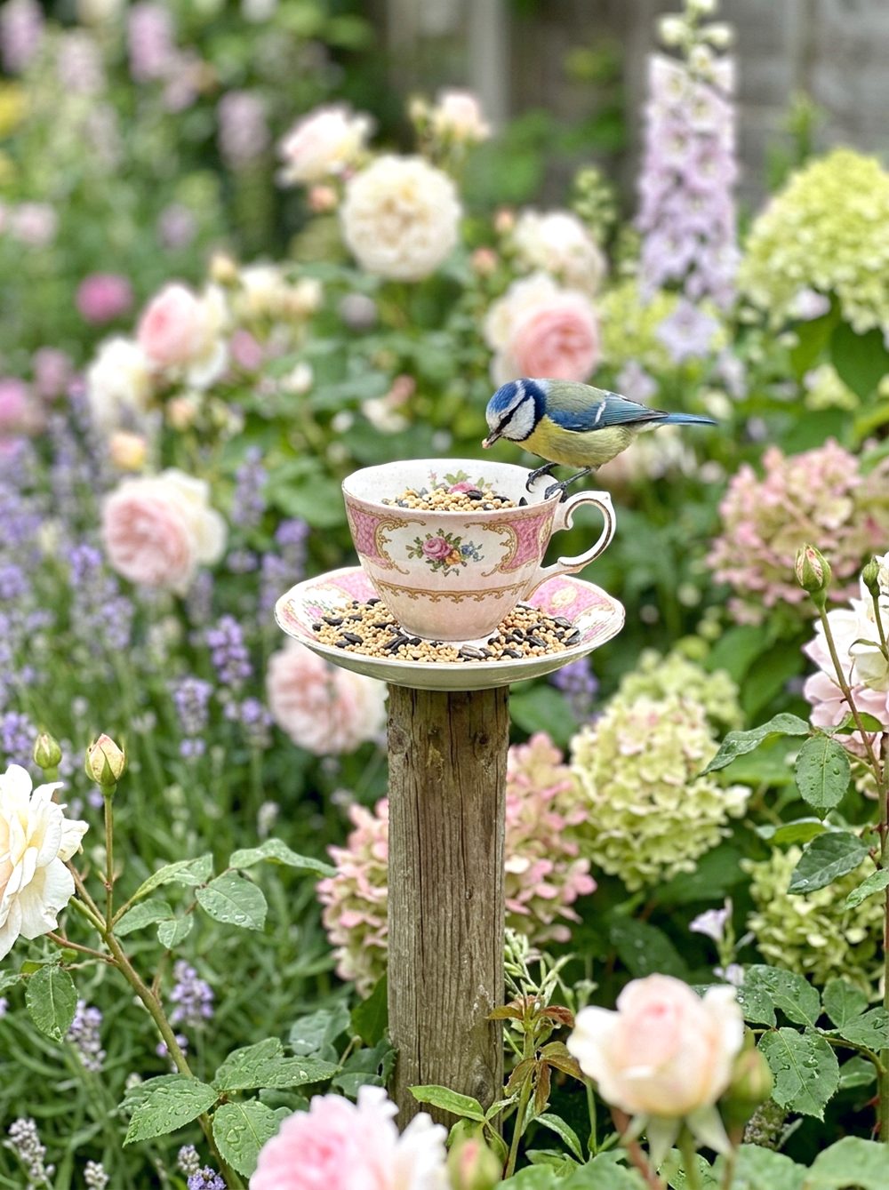 Teacup Bird Feeder