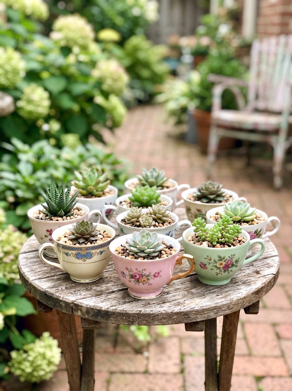 Teacup Succulent Display