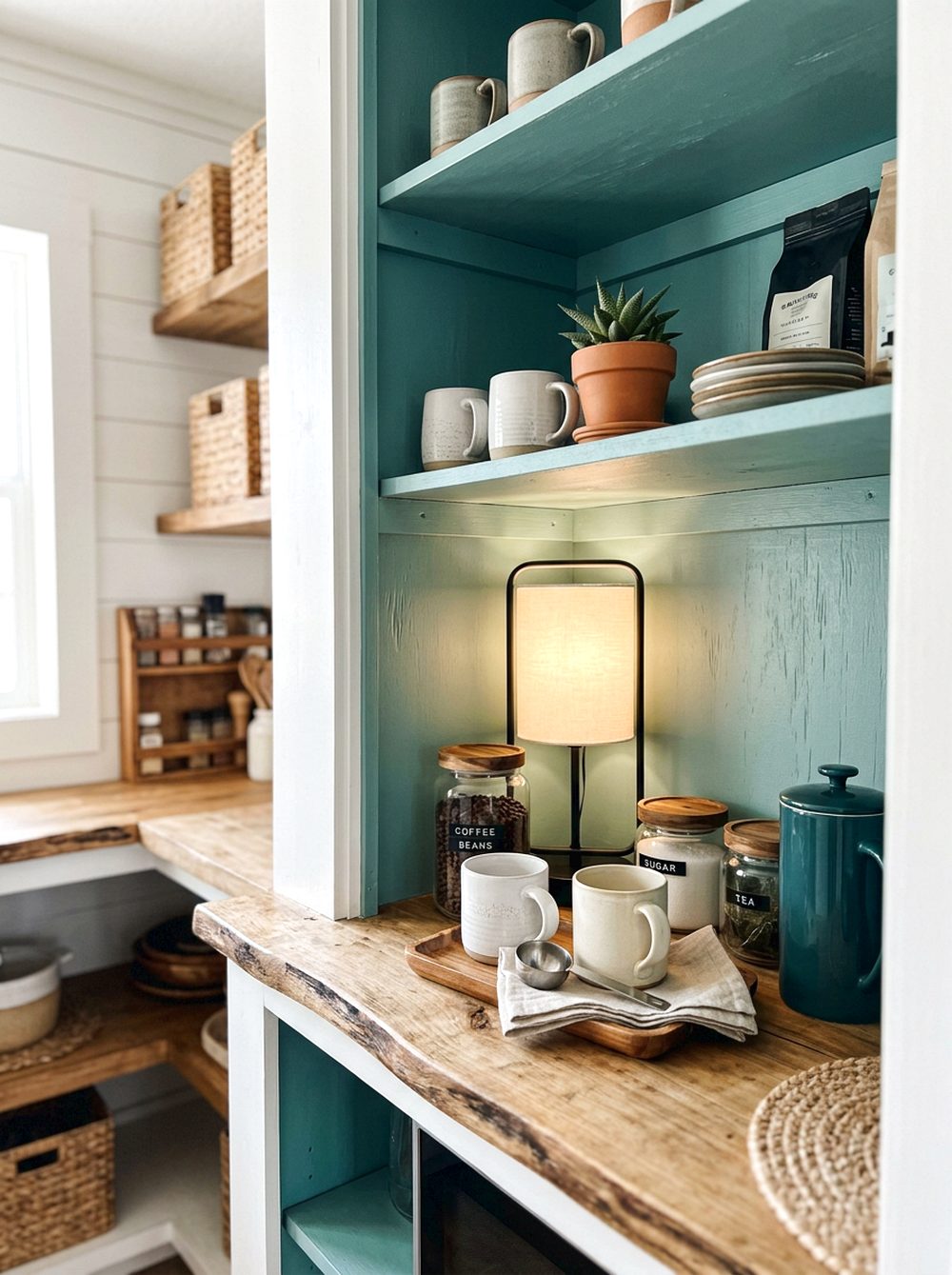 Teal Pantry Coffee Station
