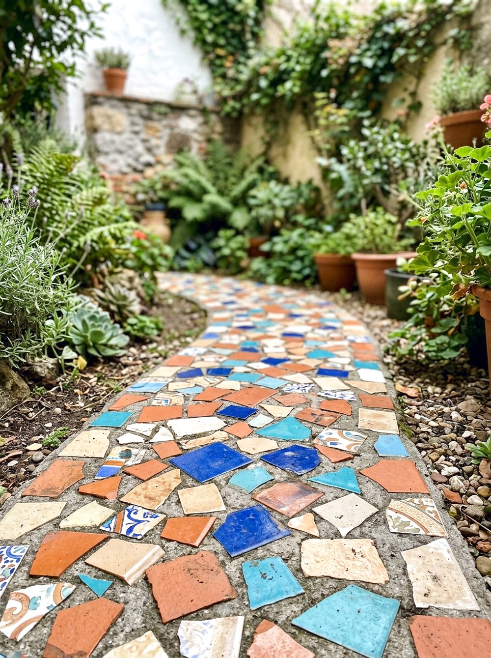 Tile Scrap Garden Path