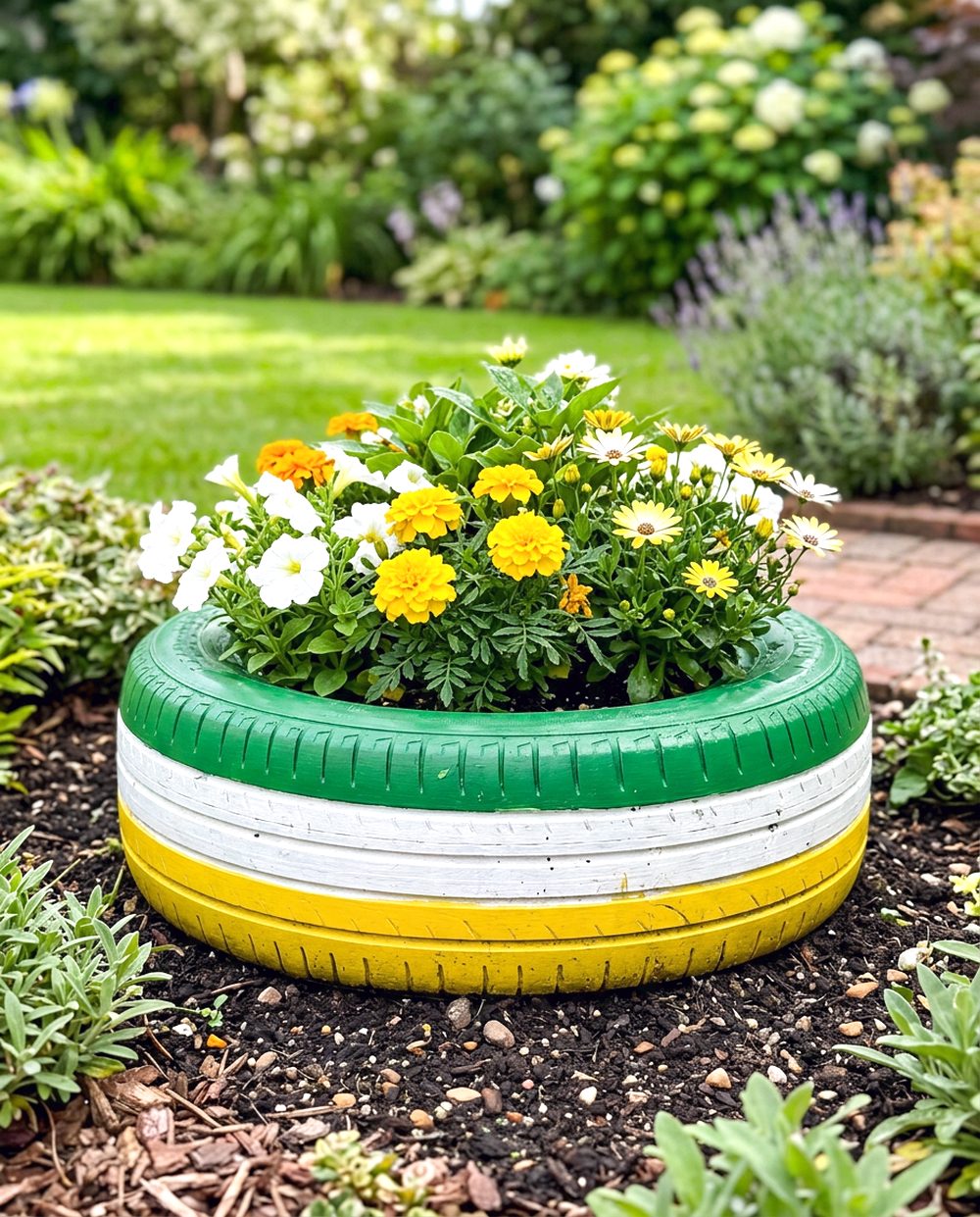 Tire Planter Makeover