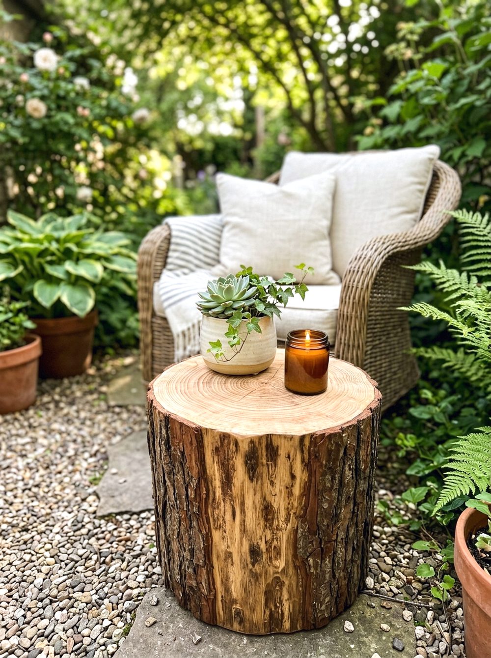 Tree Stump Side Table