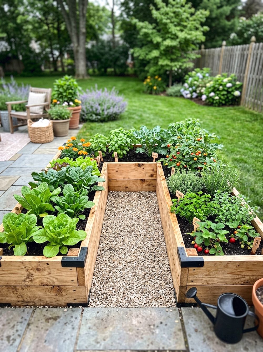 U-Shaped Raised Bed Layout