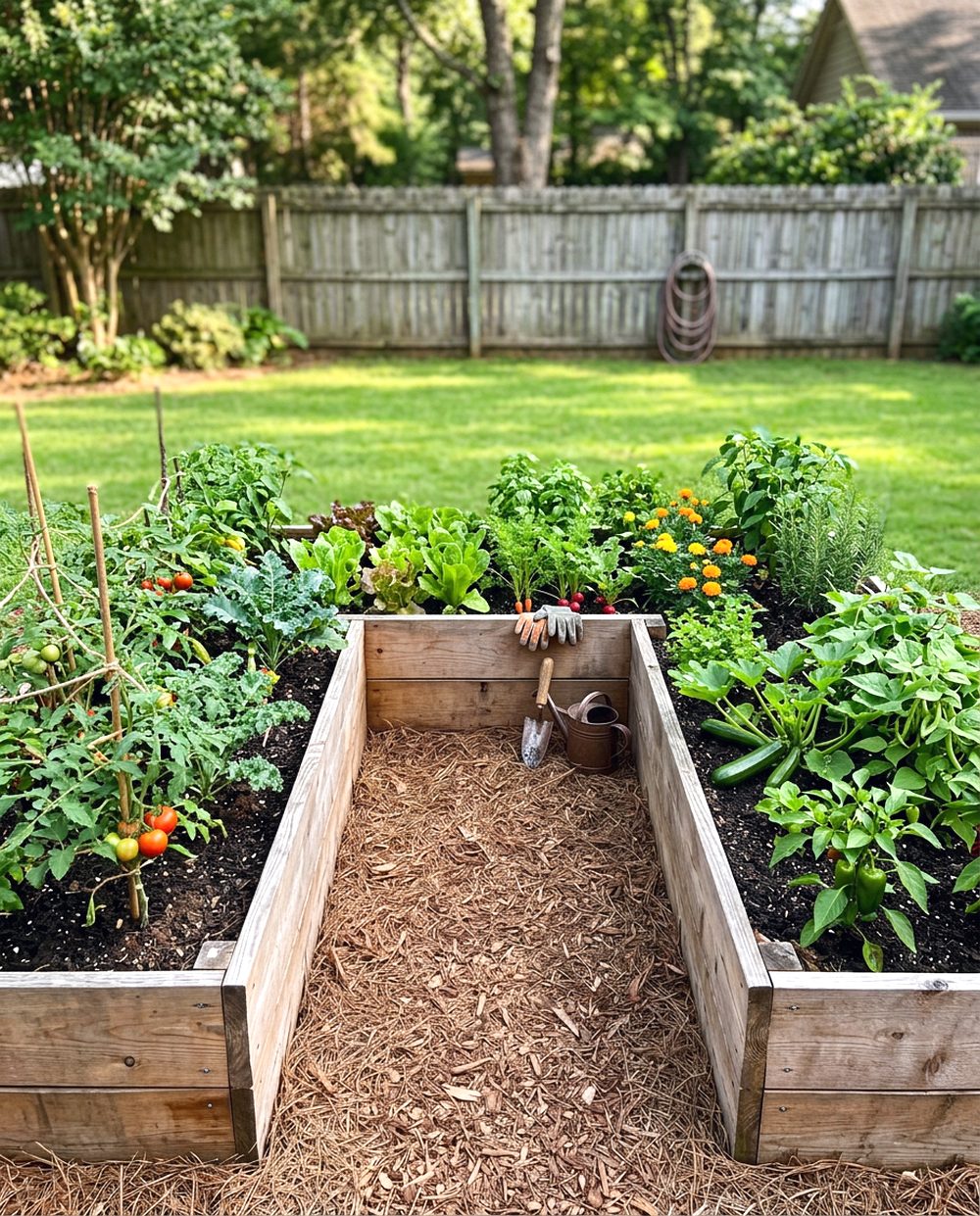 U-Shaped Raised Bed Layout