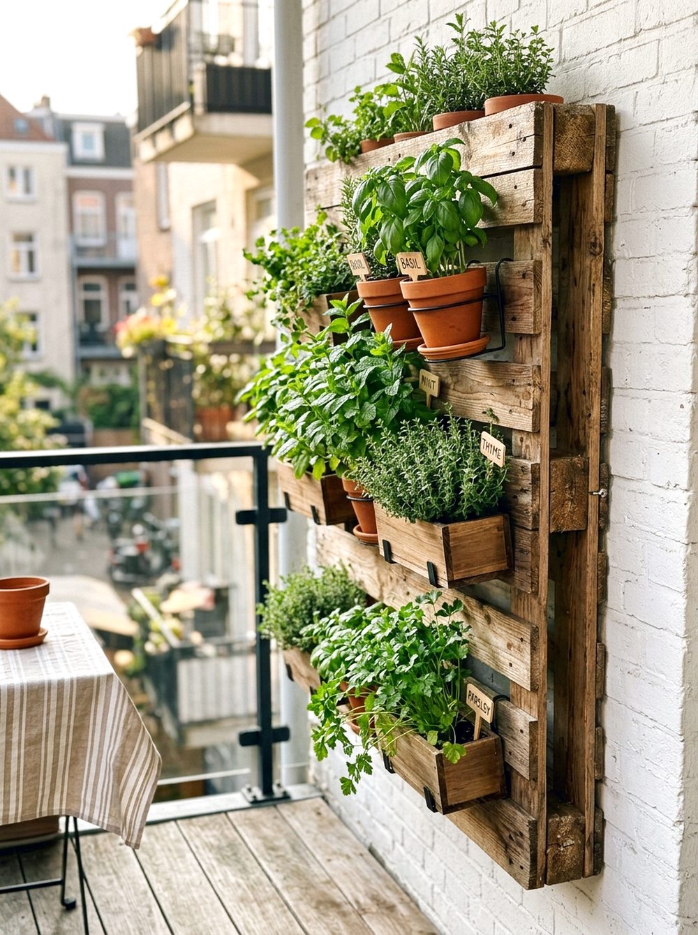 Vertical Pallet Herb Wall