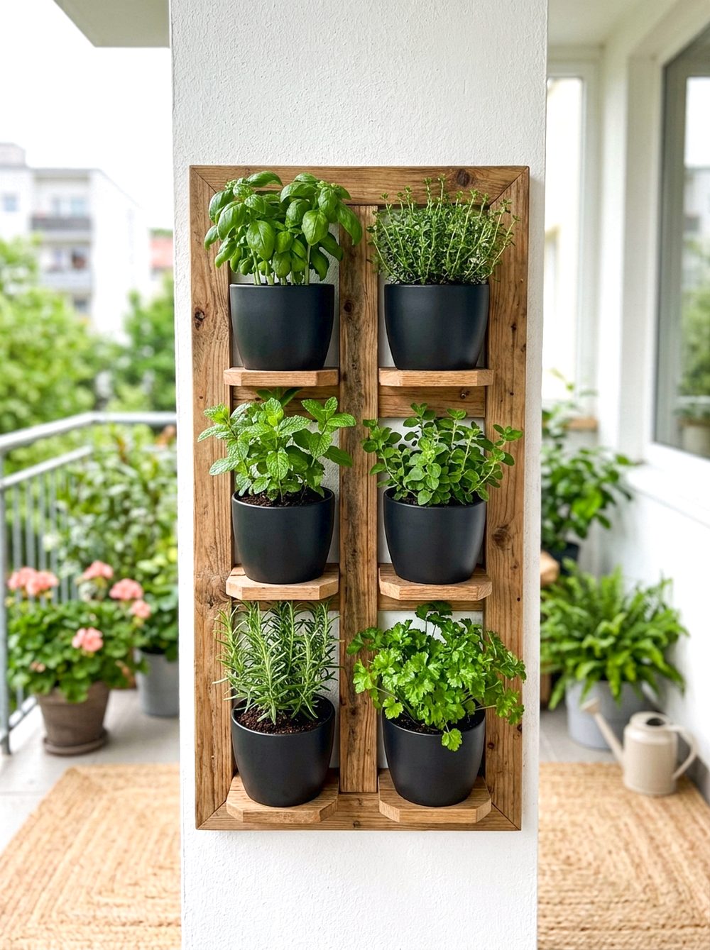 Wall-Mounted Vertical Herb Garden