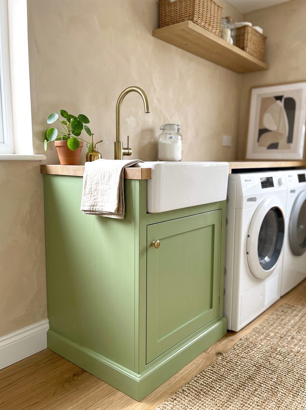 Wasabi Green Sink Cabinet
