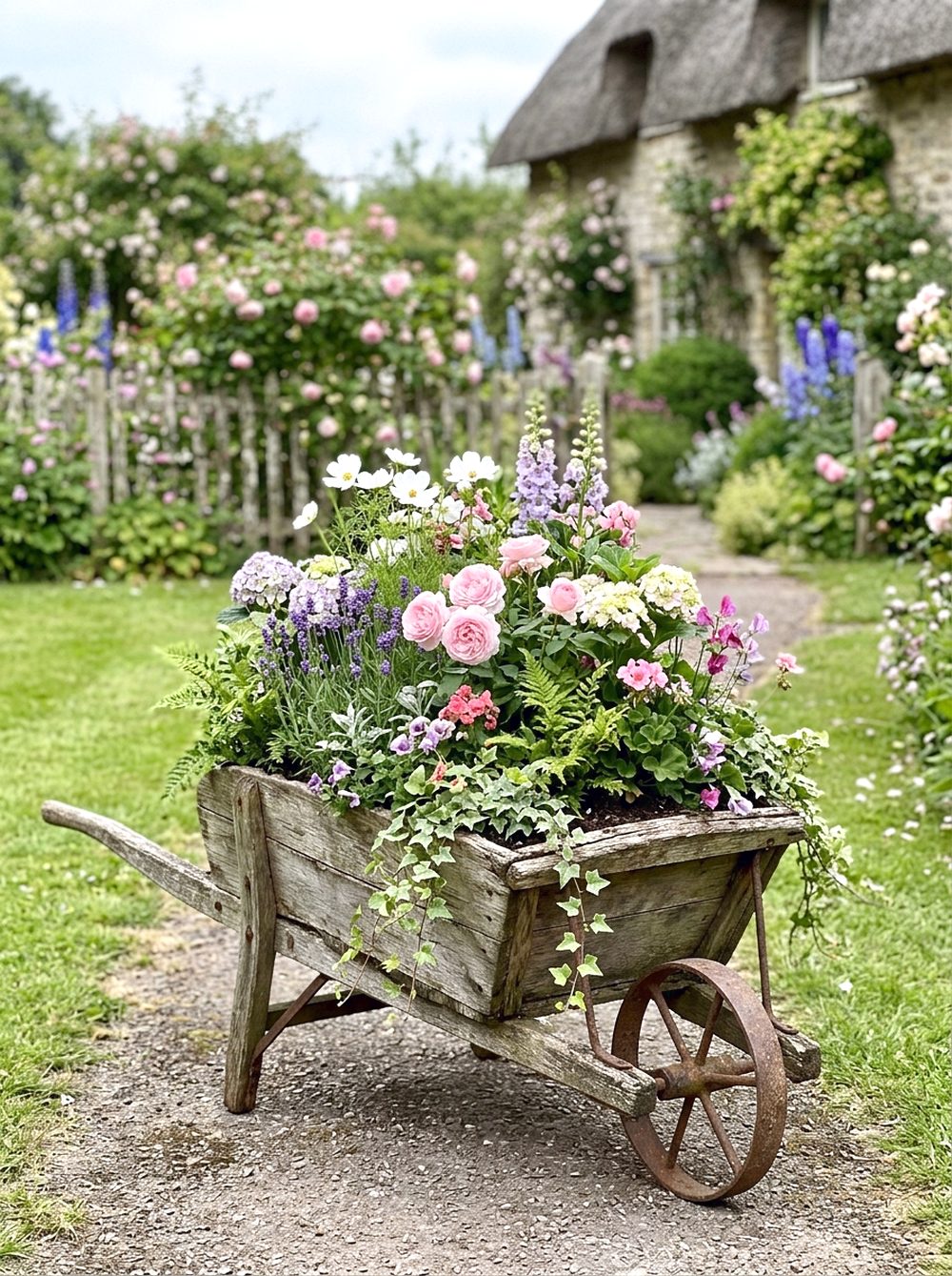 Wheelbarrow Flower Display