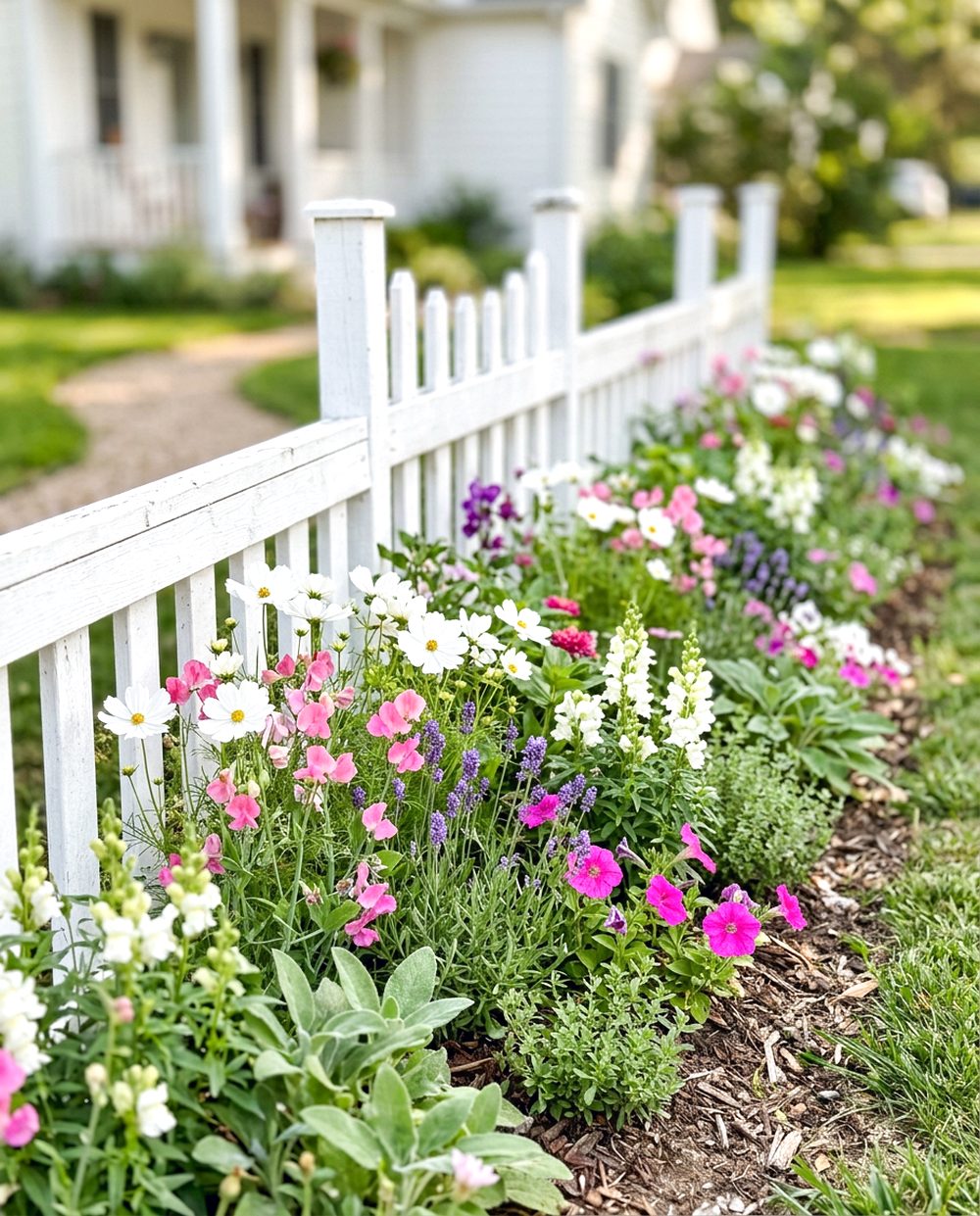 White Fence Flower Line