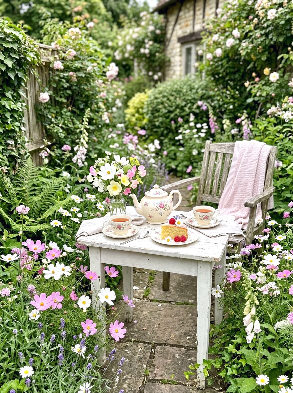 Wildflower Tea Table Corner