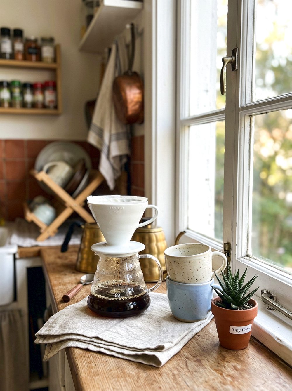 Windowsill Coffee Setup