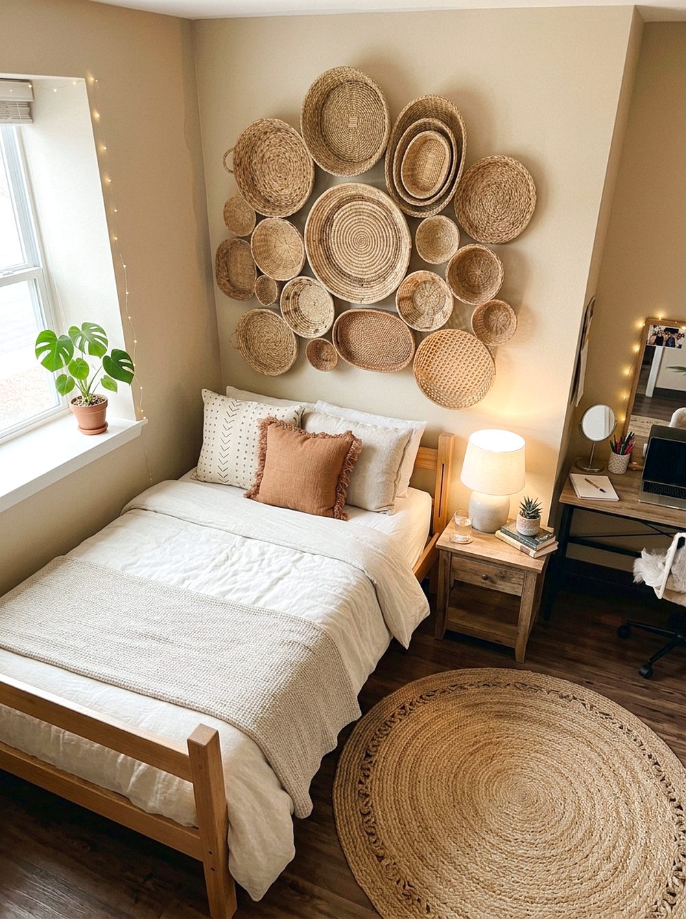 Woven Basket Headboard Wall